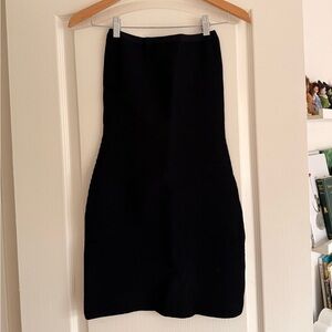 Aritzia Babatob Black Ribbed Strapless Mini Dress - Women's